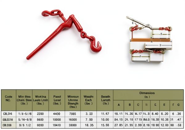 Mytee Mini Lever Chain Binder 4 Pack Load Binder 2600 lbs-5