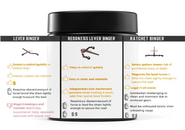 Mytee Mini Lever Chain Binder 4 Pack Load Binder 2600 lbs-4