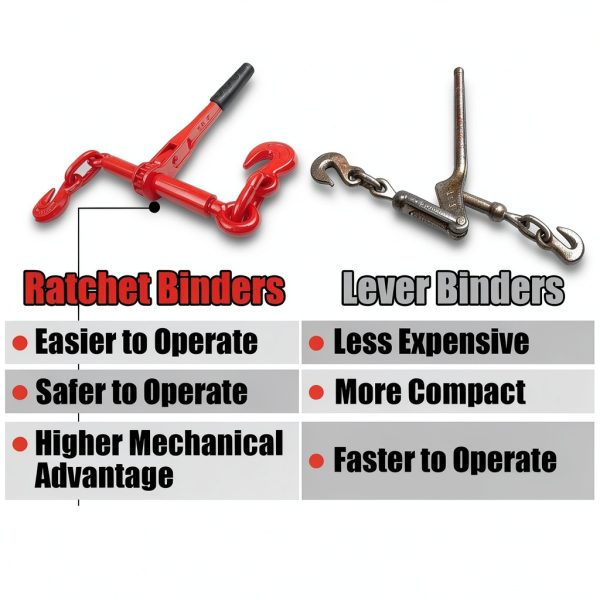 YATOINTO Ratchet Chain Binder Red Manual 9200lb Capacity-5