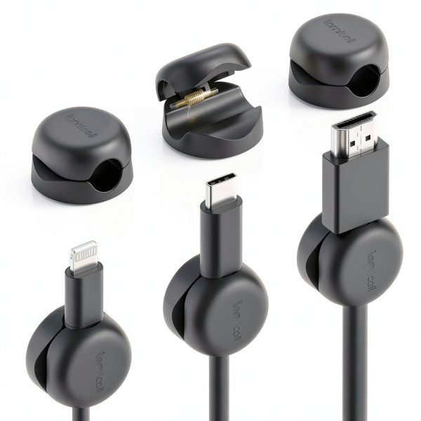 Lamicall Cable Clips 6Pack Spring Cord Organizer Desk Wire Management-0